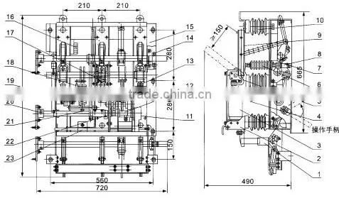FZN16A-12D/T630 indoor high voltage vacuum load break switch