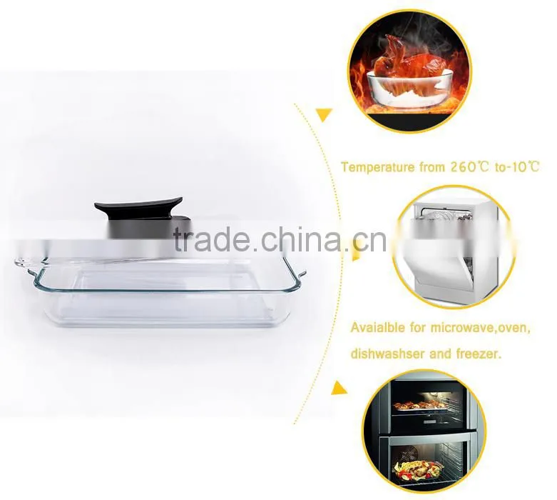 New design wholesale manufacture round crystal pyrex glass pizza plate