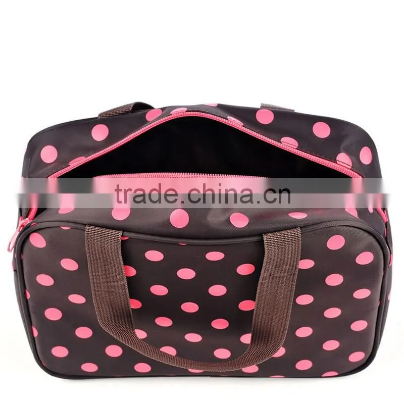 Stock wholesale baby diaper bag outdoor stroller travel dot nylon mommy cheap designer handbags