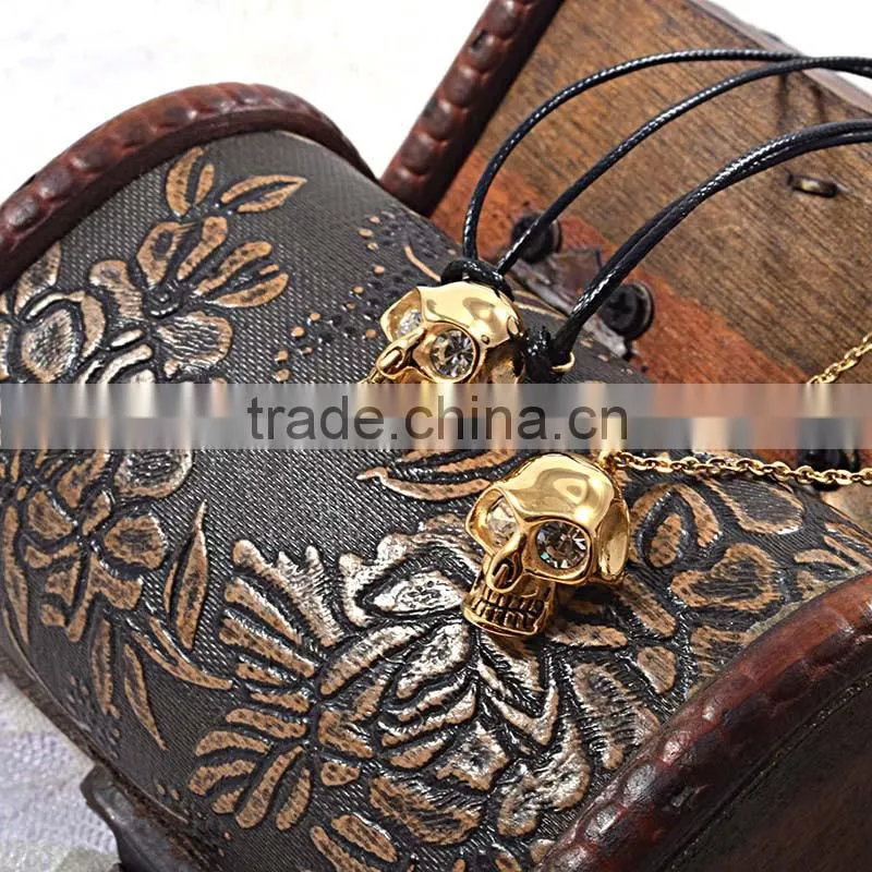 Stainless Steel Necklace Chain Skull Plated Gold skull Necklace