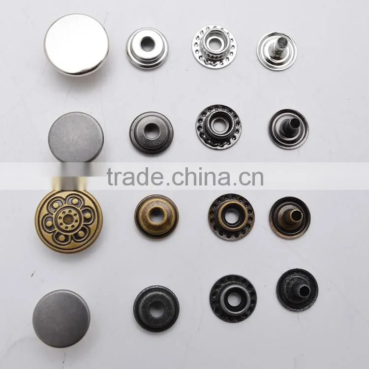 China Custom Snap On Buttons Metal Button Snaps For Leather