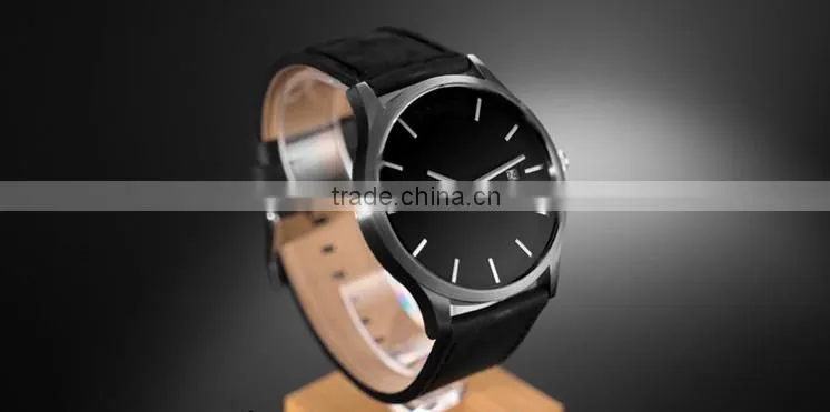 Black Genuine Leather Belts For Men 316L Stainless Steel Watches