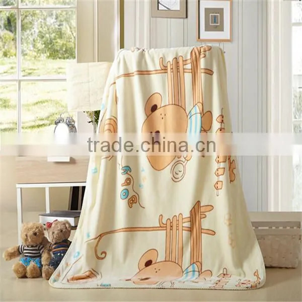 Cartoon design printed cheap summer flannel manufactures blankets popular