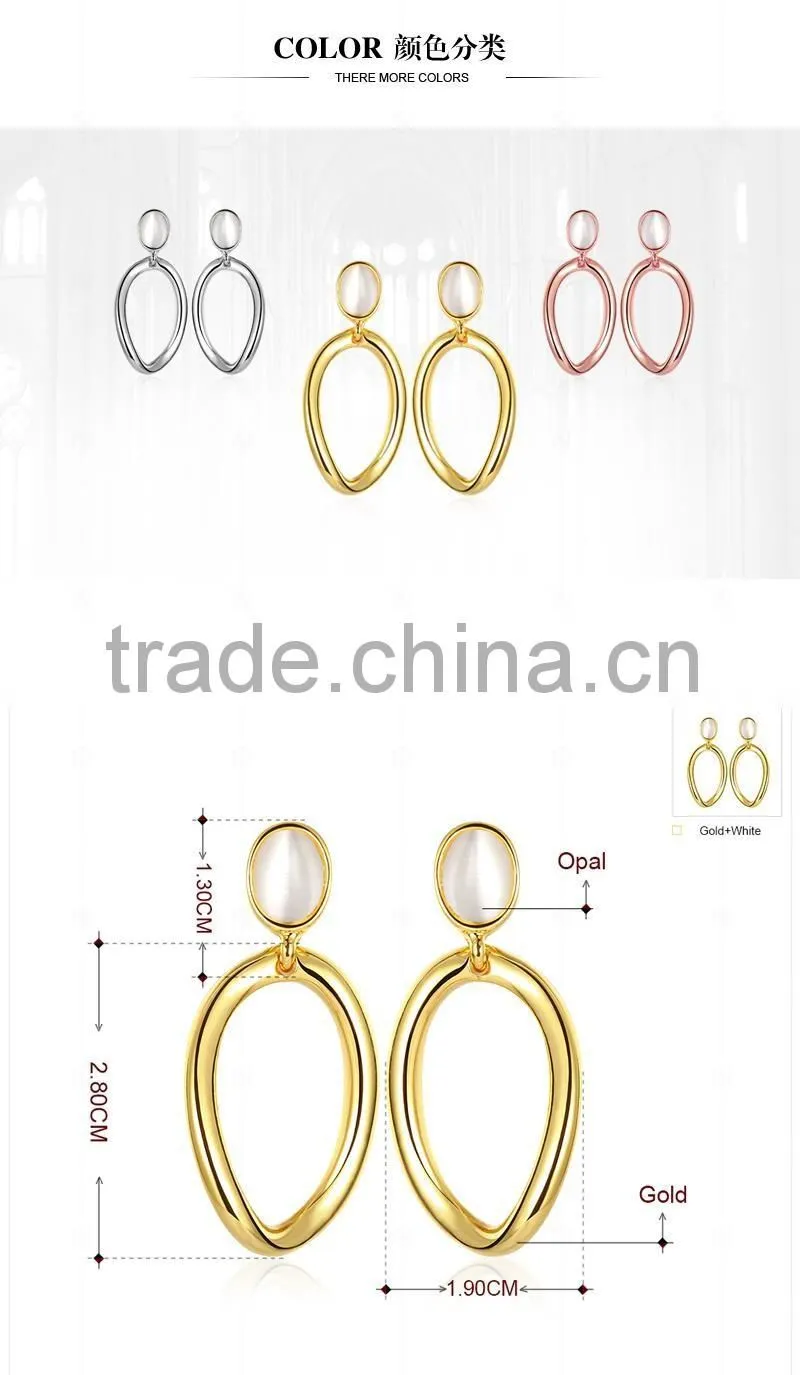 Wholesale favtory 18K gold silver plated hoop ring earring women fashoin earring