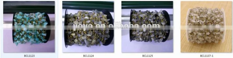 BCL1126 freedomform gemstone wire wrapped beaded golden chain