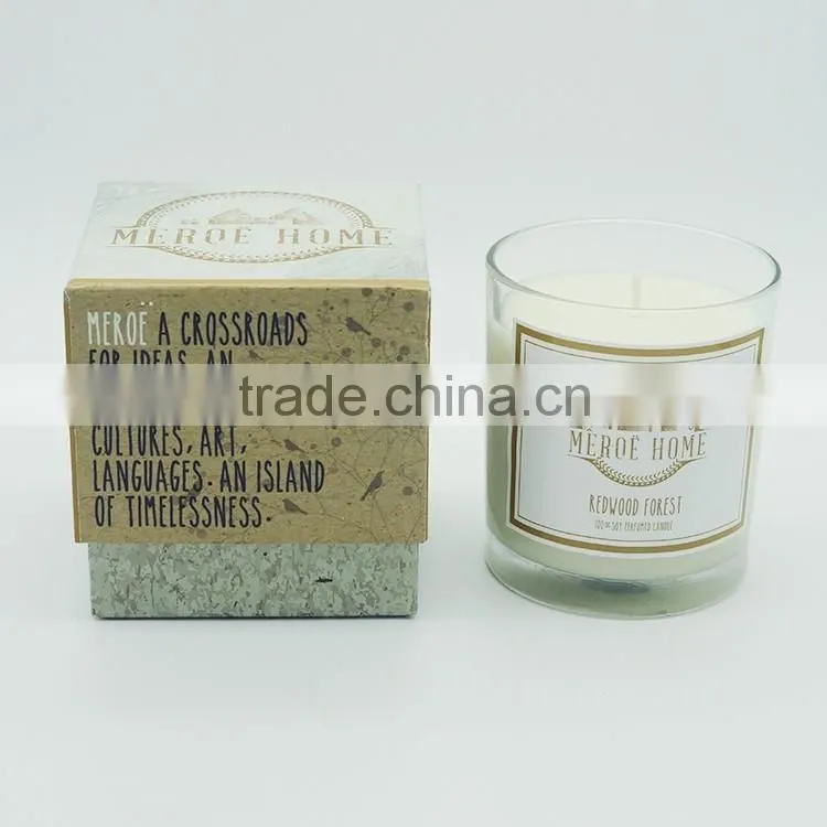 Custom scented soybean candle with carboard gift box