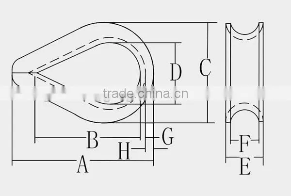 New Model Chain Stainless Steel US Type G411 Wire Rope Thimble