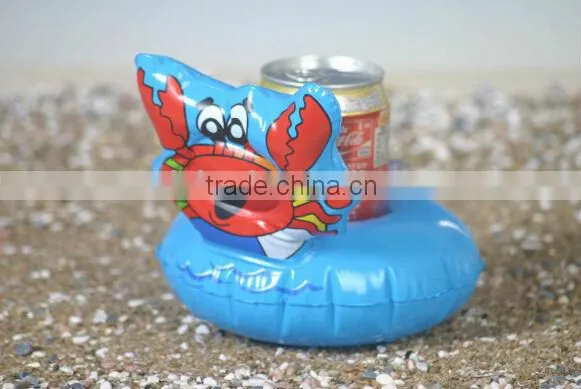 Inflatable pool float drink holder
