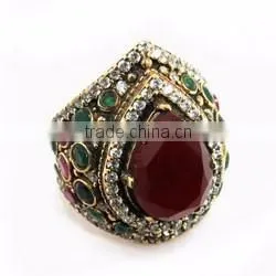Best Deal Today Finger Ring !! Blue Onyx_White CZ 925 Sterling Silver Jewelry, Silver Jewelry India, Silver Jewelry Wholesaler