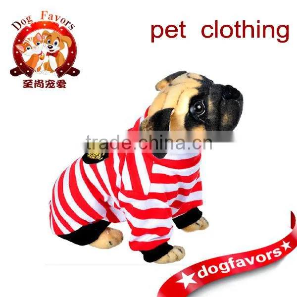 2014 New Style Summer Pet Puppy Cat Small Dog Clothes Apparel Shirt can be customized Size Cotton Stripe Style