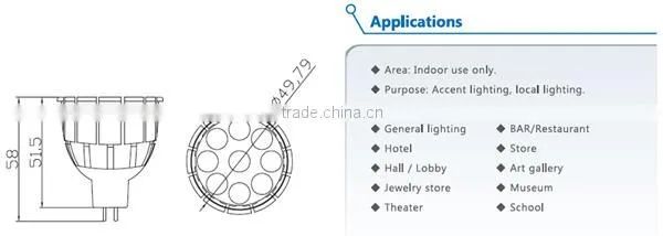 GU5.3 MR16 led light 8W 12VDC/AC