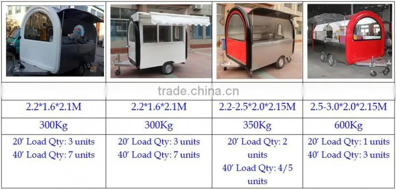(Skype/Wechat: hnlily07) Australian Standard Food Trailer Mobile Food Cart