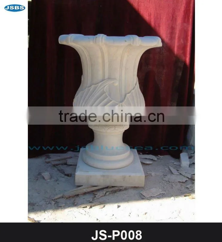Hand craft of beautiful flower pot marble