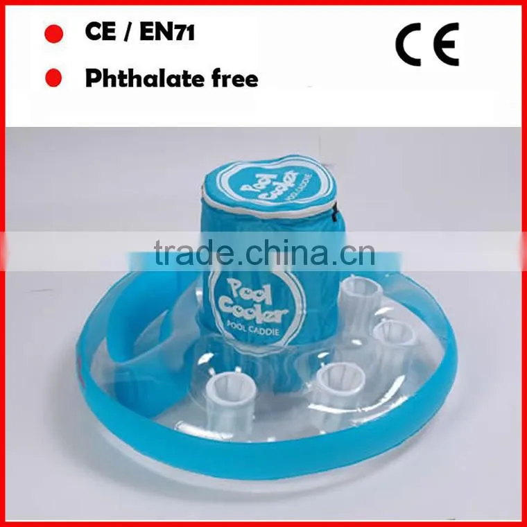 pvc floating cup holder/inflatable can base/inflatable cup base