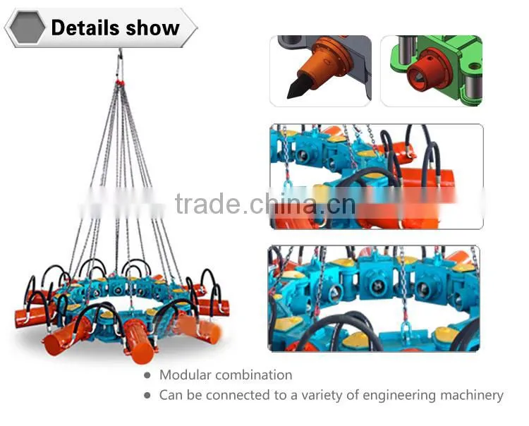 BEIYI round cutting pile machine, concrete pile crusher, hydraulic pile breaker