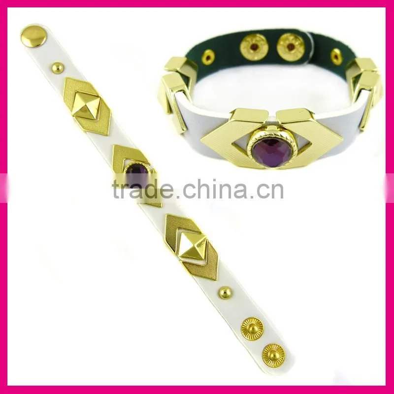 BR5015-3(1)gold leather bracelet wholesale alibaba gold member
