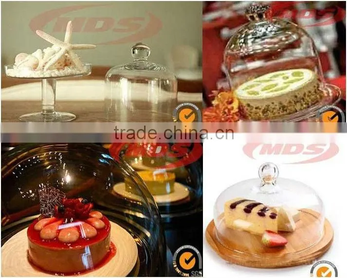 Different Size Clear Glass Cake Cover And Stand