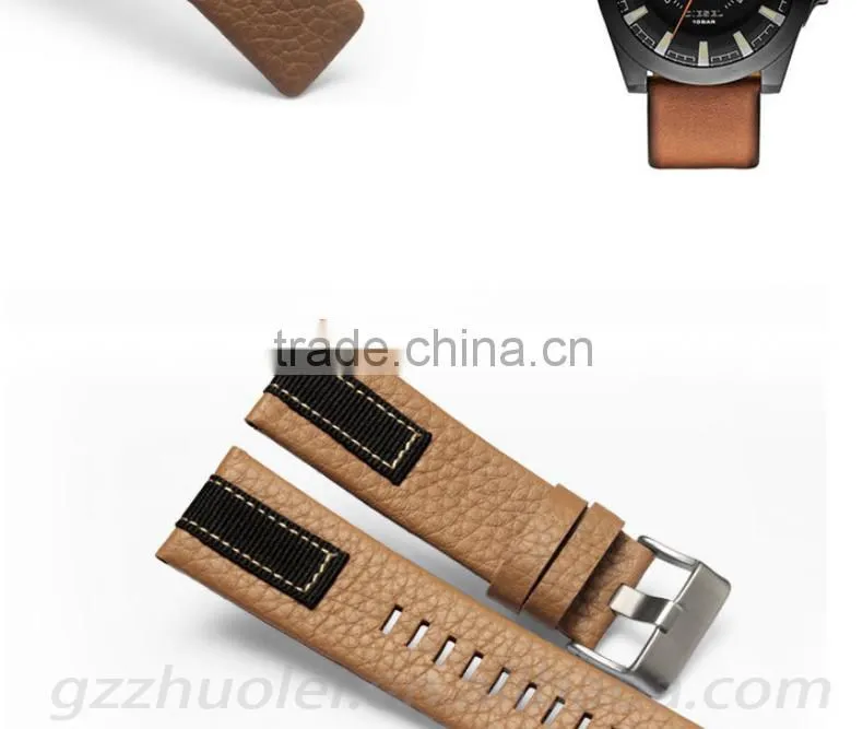 leather Watch Strap 26mm with fashionable stainless steel buckle Wholesale 3PCS