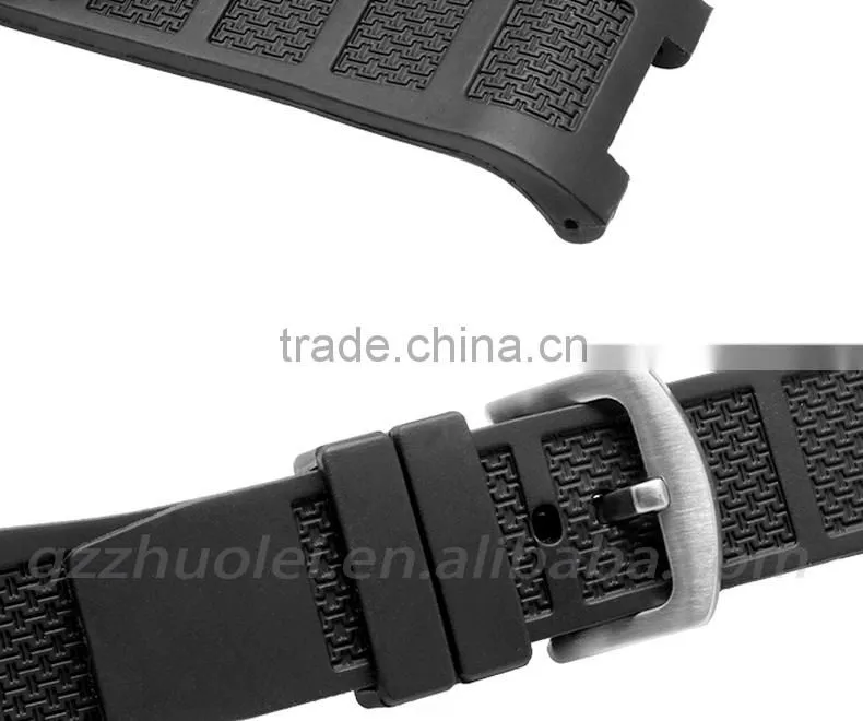 30*16mm waterproof black high quality rubber watch strap Wholesale 3PCS