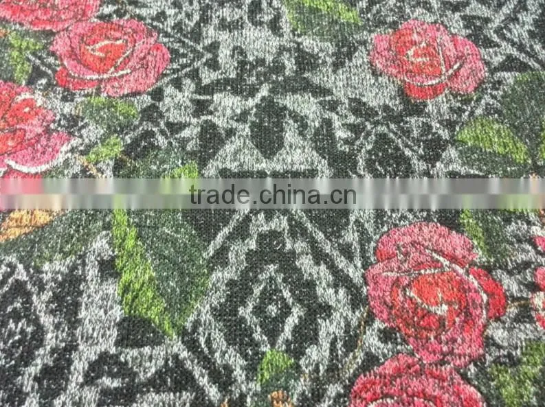 kintted flower printted fabric