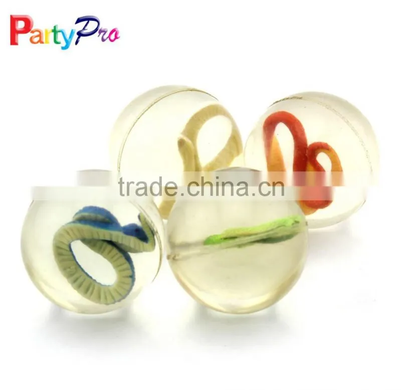 China factory wholesale clear ball snake figure bouncing balls