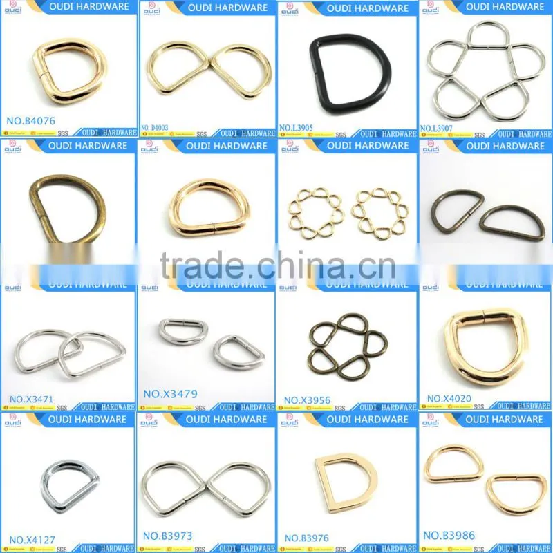 Shiny Nickel D Ring Bag Parts Making Accessories Wholesale In Guangzhou OUDI Factory For Bag Decoration
