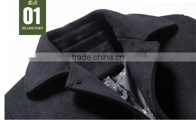 Manufacturers selling lapel pure color of new fund of 2015 autumn winters is han edition tide male cashmere trench coat on sale