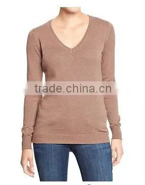 Factory Price Wholesale Women's V Neck Sweater New Design Blank Sweaters