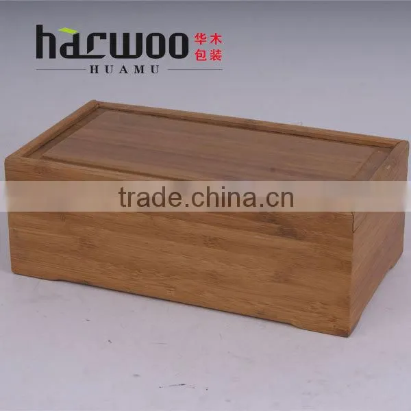 Bamboo display case with slid lid