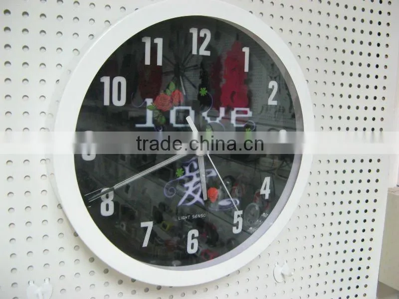 12" Smart light metal silence wall clock