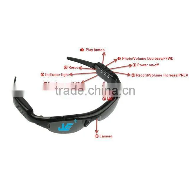 90 degree visual angle digital full hd sports sunglass camera