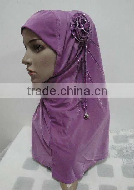H070 latest muslim hijab with flower