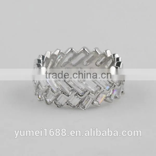 2014 new design fashion silver ring with AAA zircon