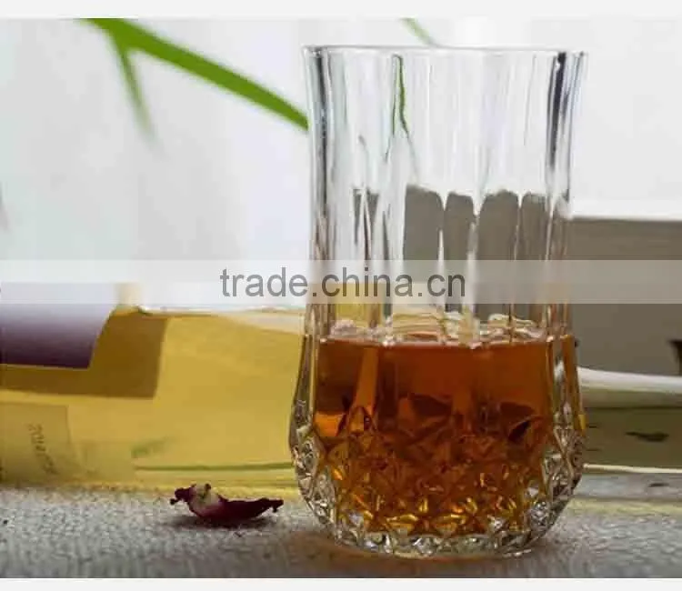 Machine made fashional shape 330ml whiskey glass