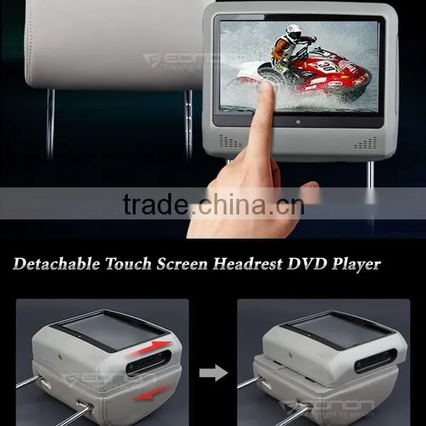 L0276 9 Inch Digital Touch Screen Detachable Headrest DVD player(Grey/Tan/Black Color)