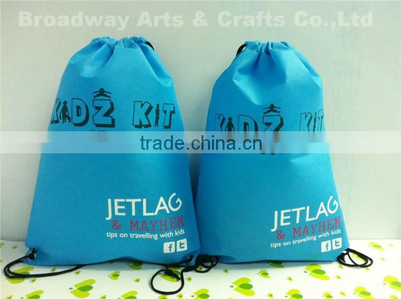 Non woven promotional drawstring shoe bags for shopping