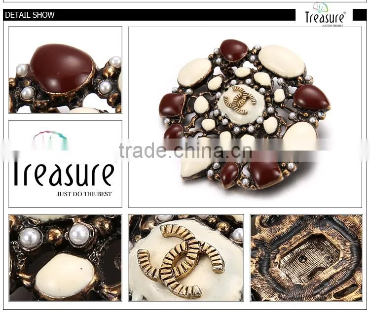 2015 latest new design coffee color flower oil drop brooch high quality hot selling brooch wholesale