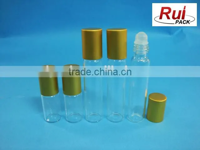 10ml glass roll-on bottle, glass tube-type bottle, glass roll-on bottle with aluminum cap