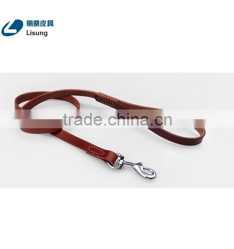 Alloy Hooking No Retractable Pure Cowhide Leather Dog Leash