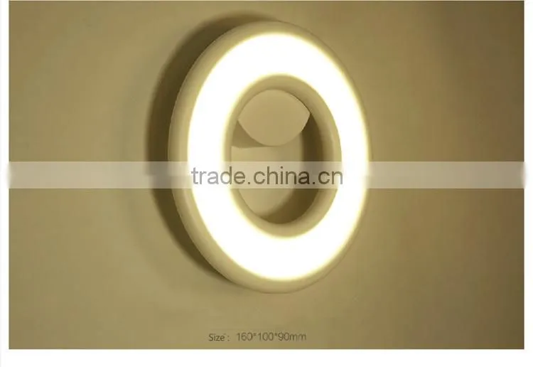 High Power Cool White Modern Wall Lamps 6W White Round Acrylic Wall Lamps