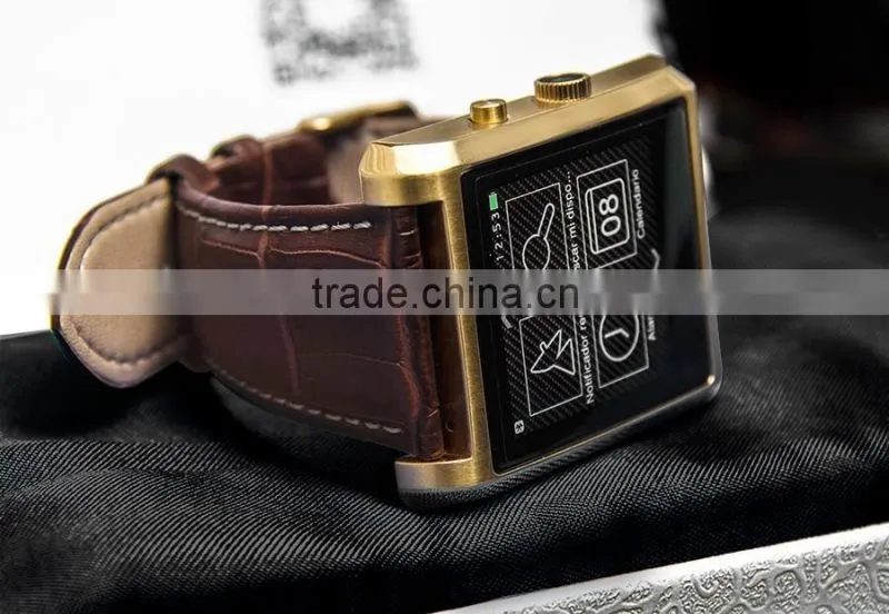 DM08 Smartwatch Luxury Leather IPS Business Wristwatch For Apple iPhone & Samsung Android Phone Luxury Bluetooth Smart Watch