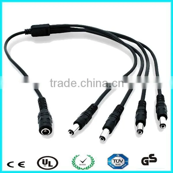 China supplier 12v 2.1mm 8 way splitter dc power cable