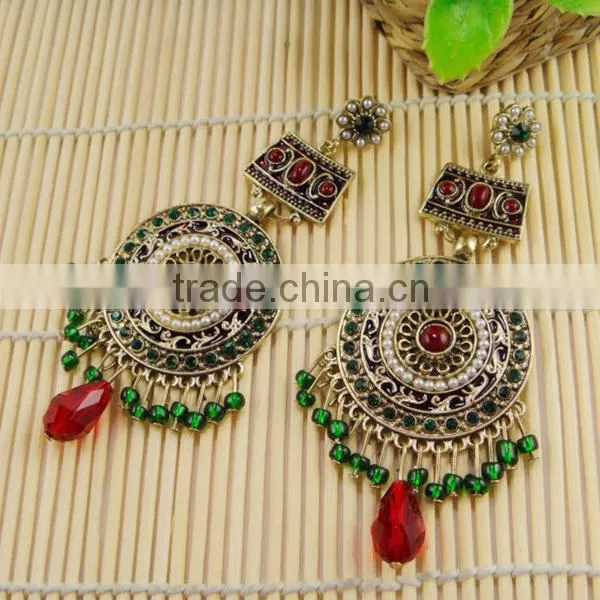 girl anique fancy bead earring, beaded tassel earrings