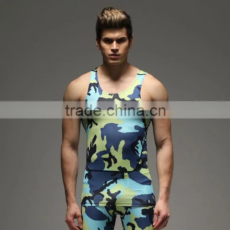 High quality running tank top, men compression tank top