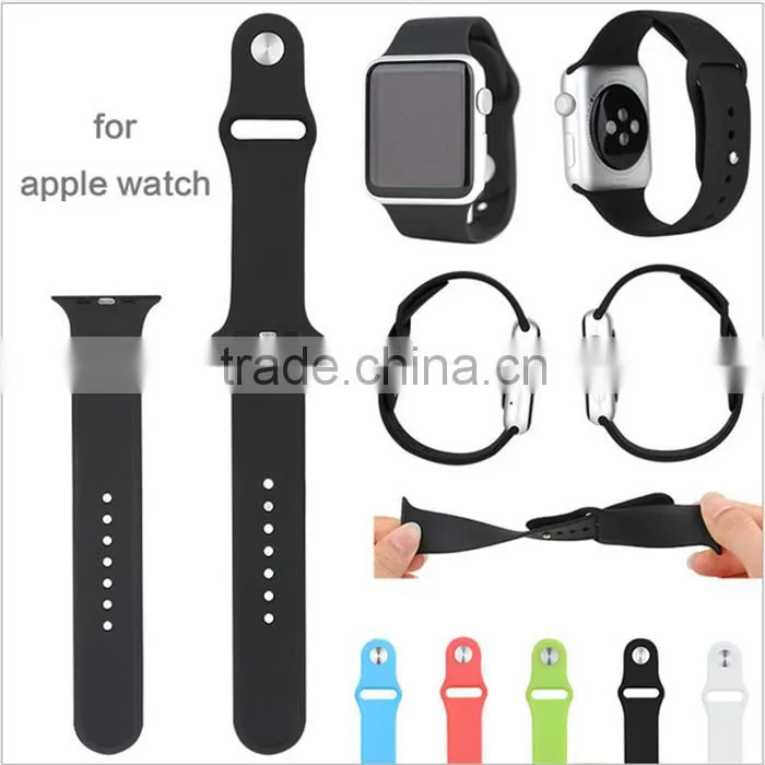 2016 hot selling 3pcs silicone watch band for apple watch,original cheap silicon watch strap for apple watch band strap