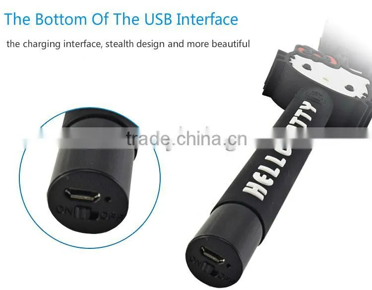 Zyiming wholesale cartoon selfie stick YM-Z07-7 monopod selfie stick rubber cap for smartphone