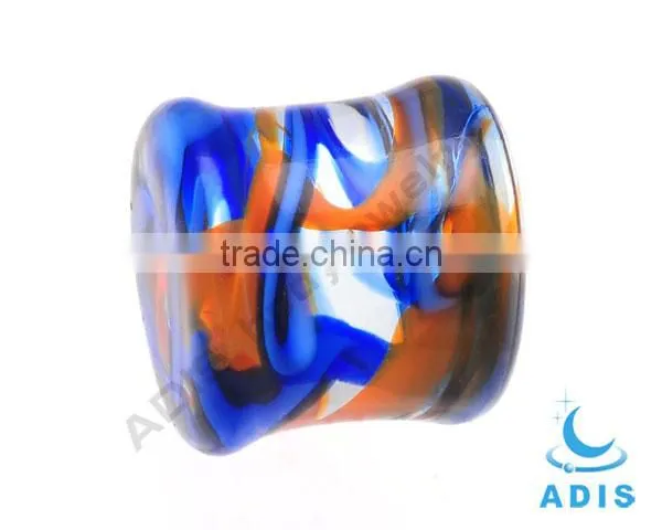 Speckle pattern pyrex glass body piercing cheap ear expander plug