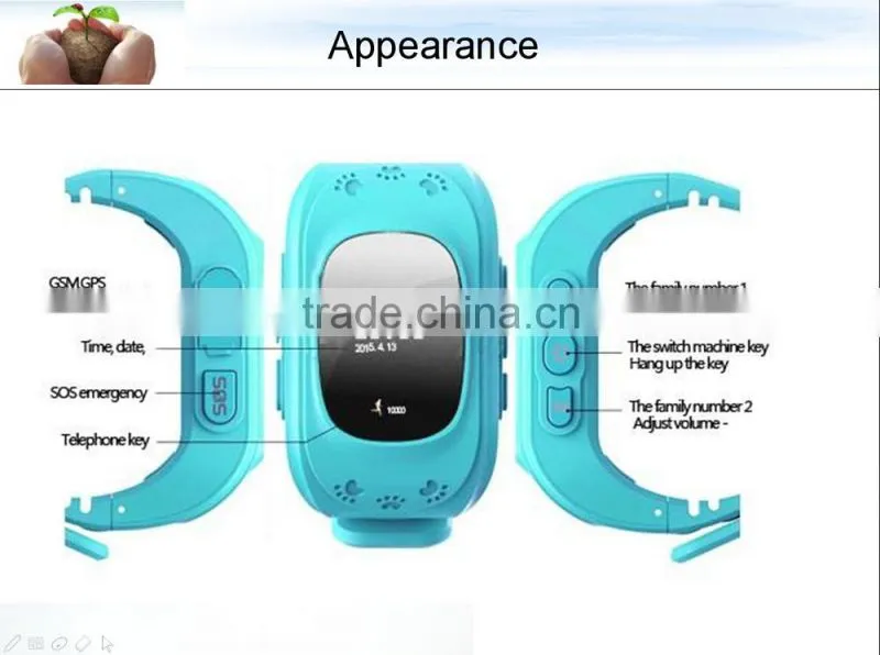 Useful and Colorful GPS Smart Watch for Children Tracker