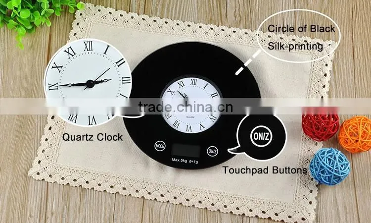 TKP408B With Clock Kitchen Scale