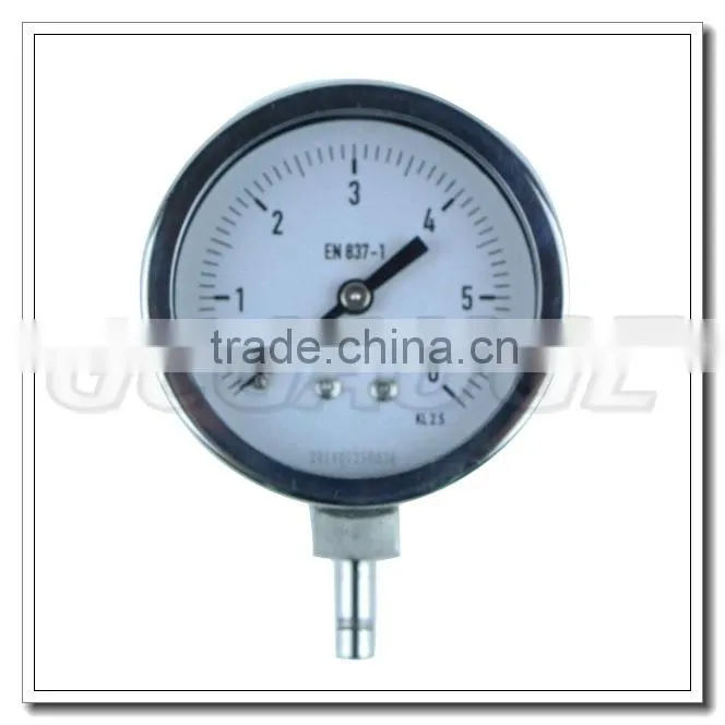 High quality bottom stainless steel 2 1/2inch turbo psi gauge